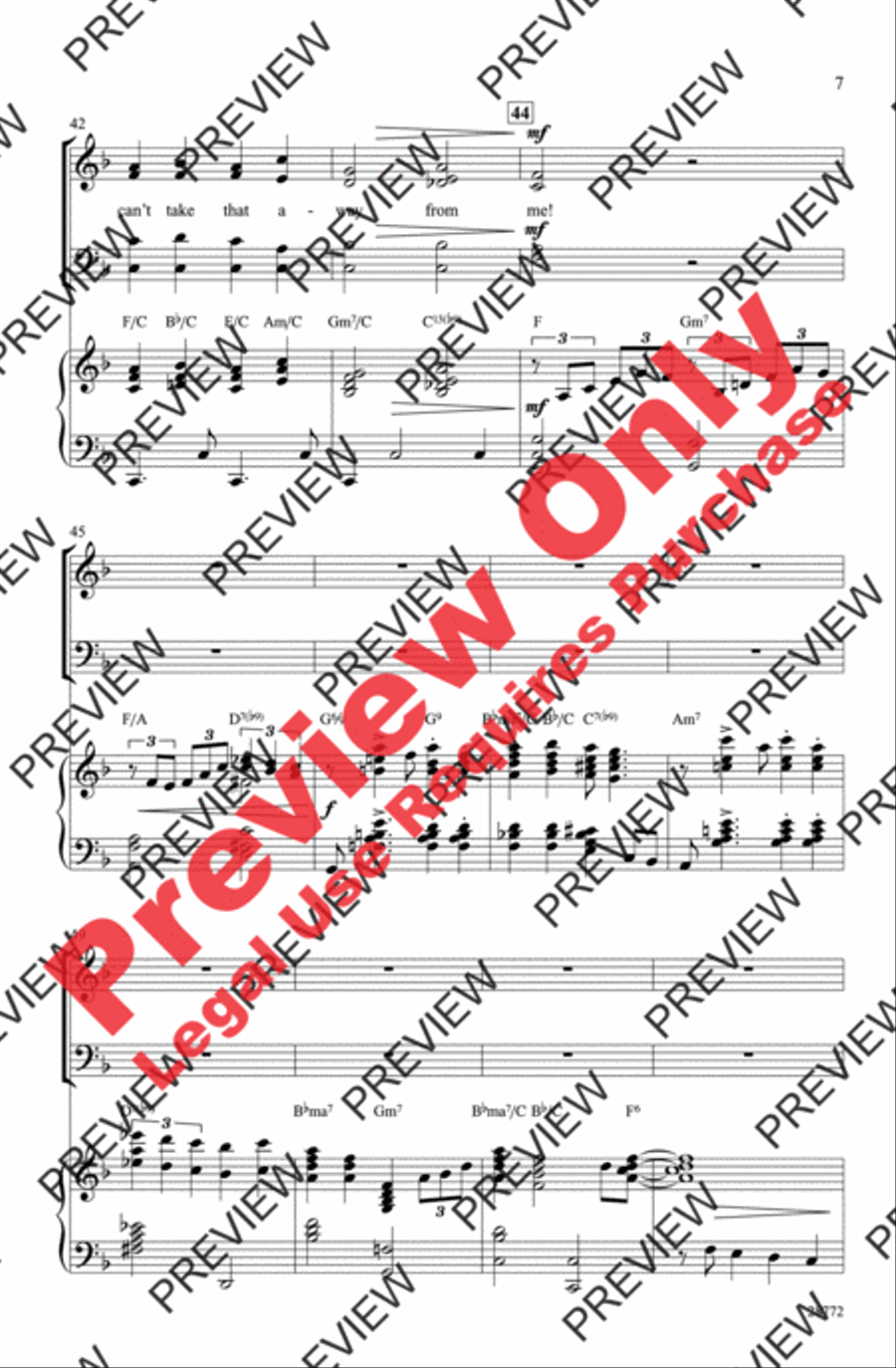 They Can't Take That Away from Me 4-Part scores gallery preview page 7