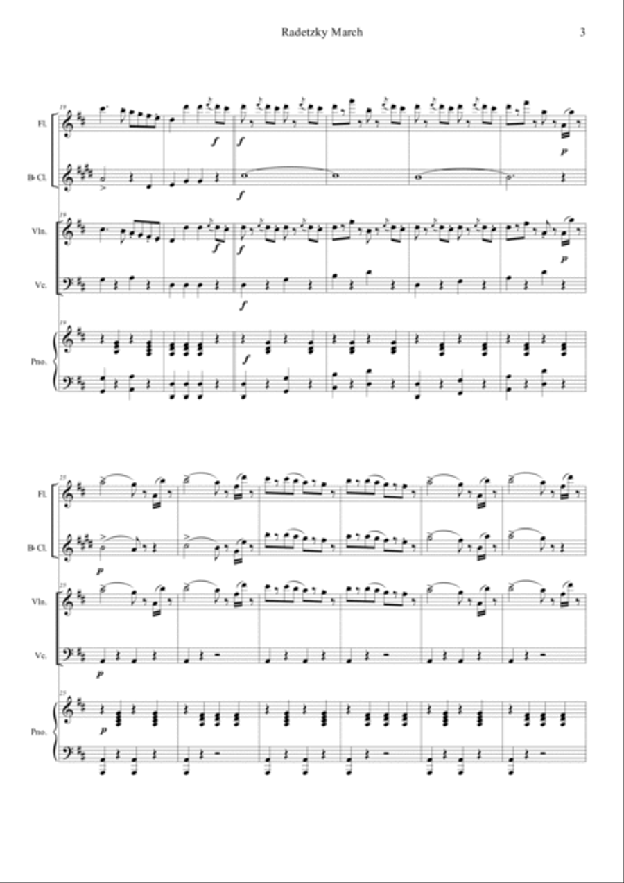 Radetzky Marsch Radetzky Marsch Clarinet scores gallery preview page 3