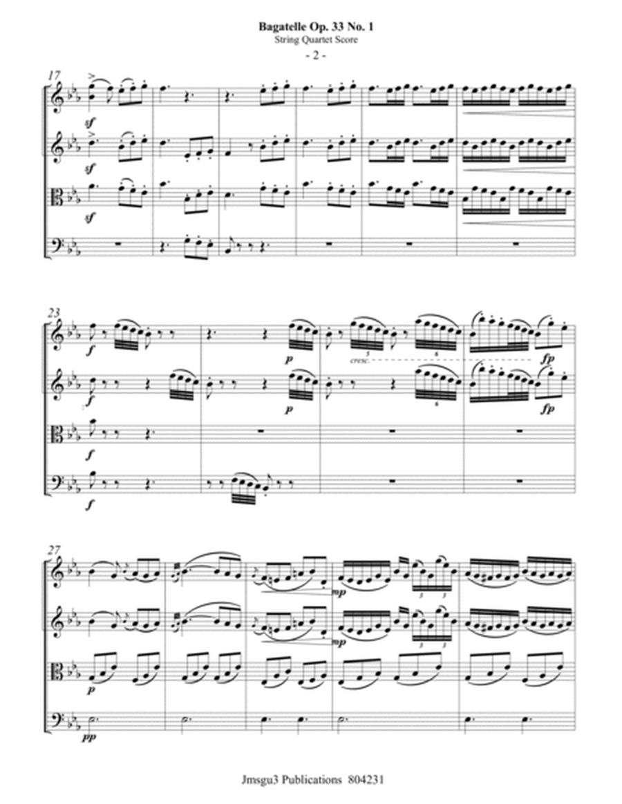 Beethoven: Bagatelle Op. 33 No. 1 for String Quartet image number null