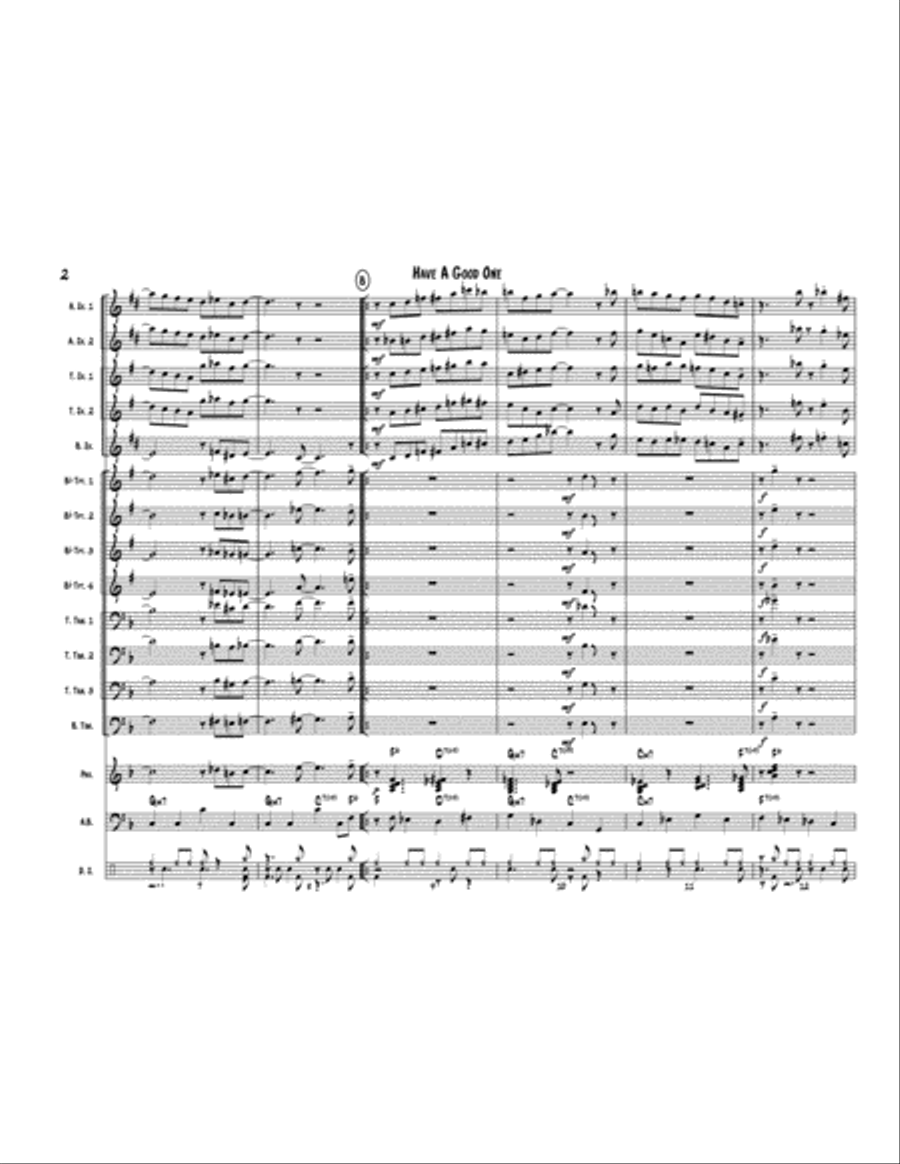 Have A Good One! For Jazz Big Band, from the CD Guided Tour by Michael BB Quartet Jazz Ensemble scores gallery preview page 2