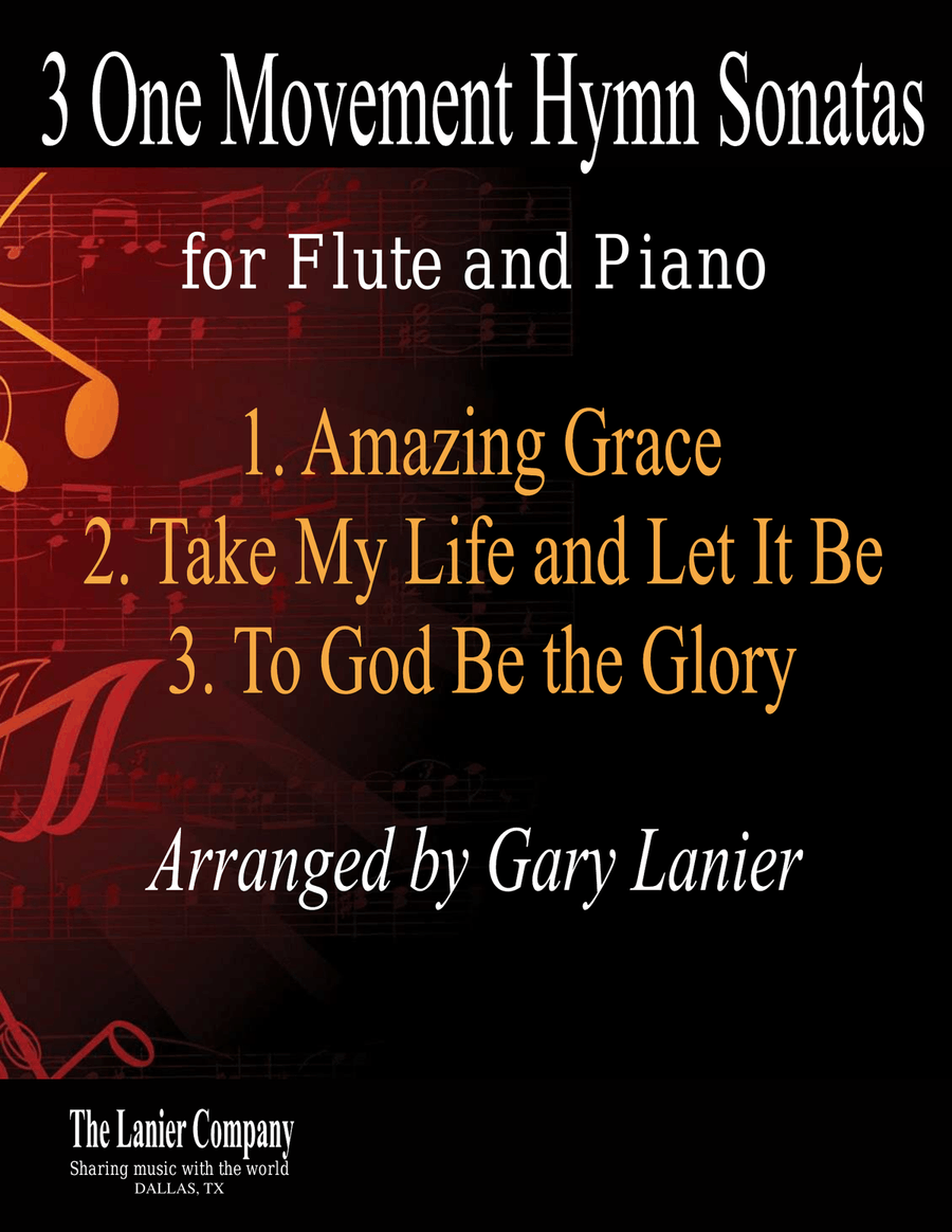 3 ONE MOVEMENT HYMN SONATAS (for Flute and Piano with Score/Parts) Flute Solo scores gallery preview page 1