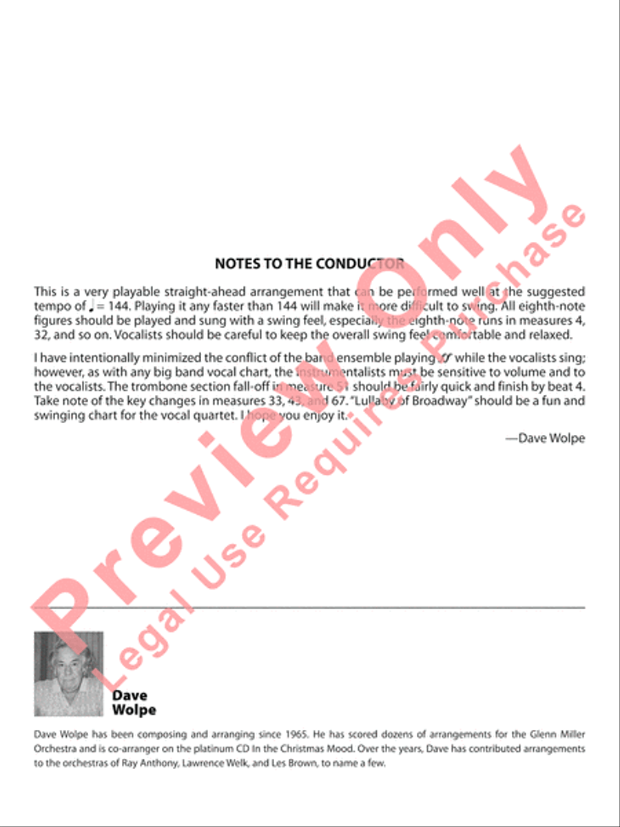 Lullaby of Broadway Jazz Ensemble scores gallery preview page 3