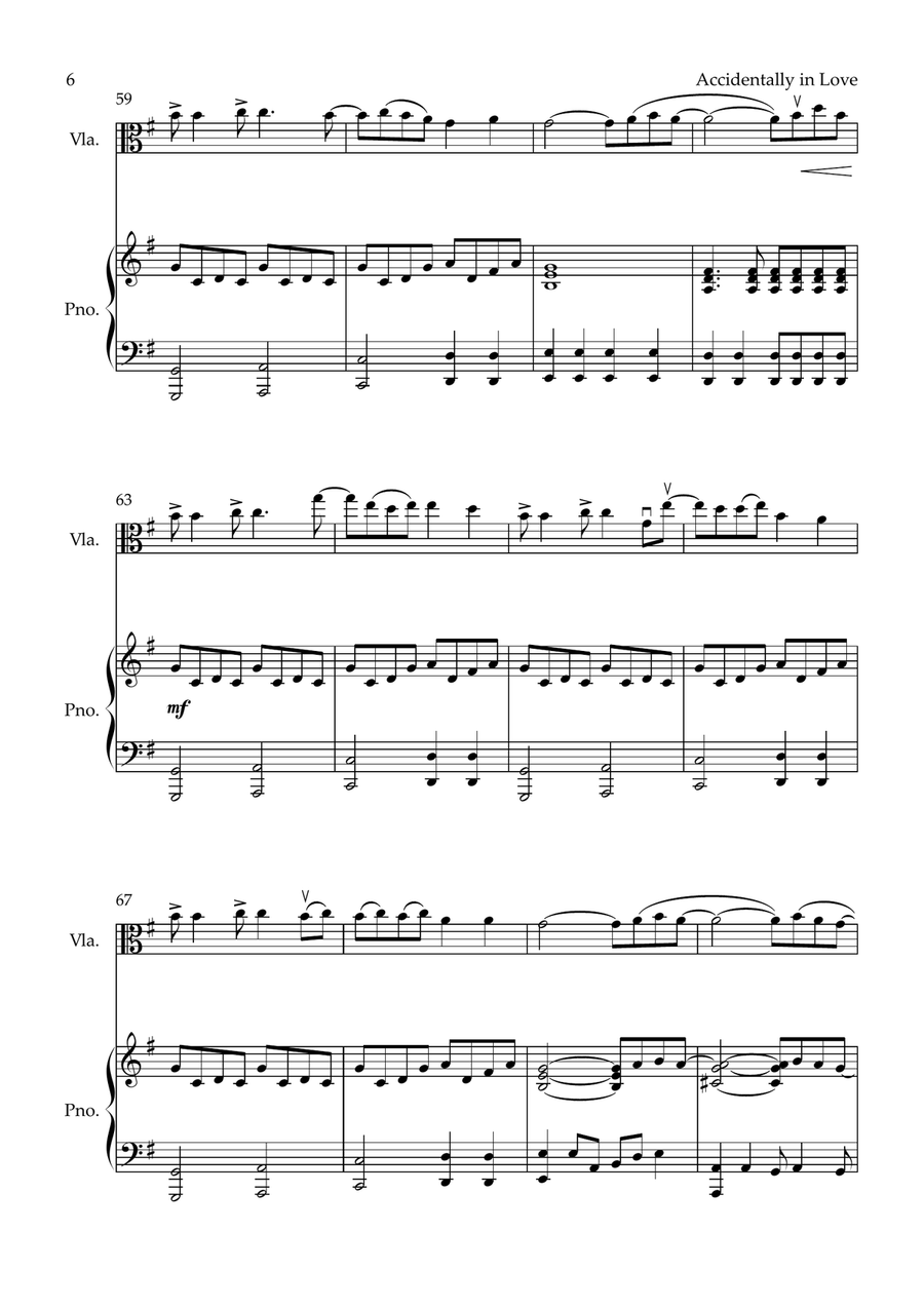 Accidentally In Love Viola scores gallery preview page 6