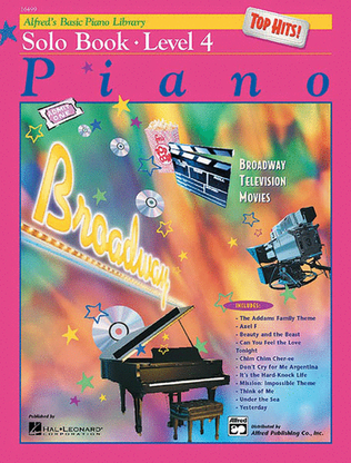 Book cover for Alfred's Basic Piano Library Top Hits! Solo Book, Book 4