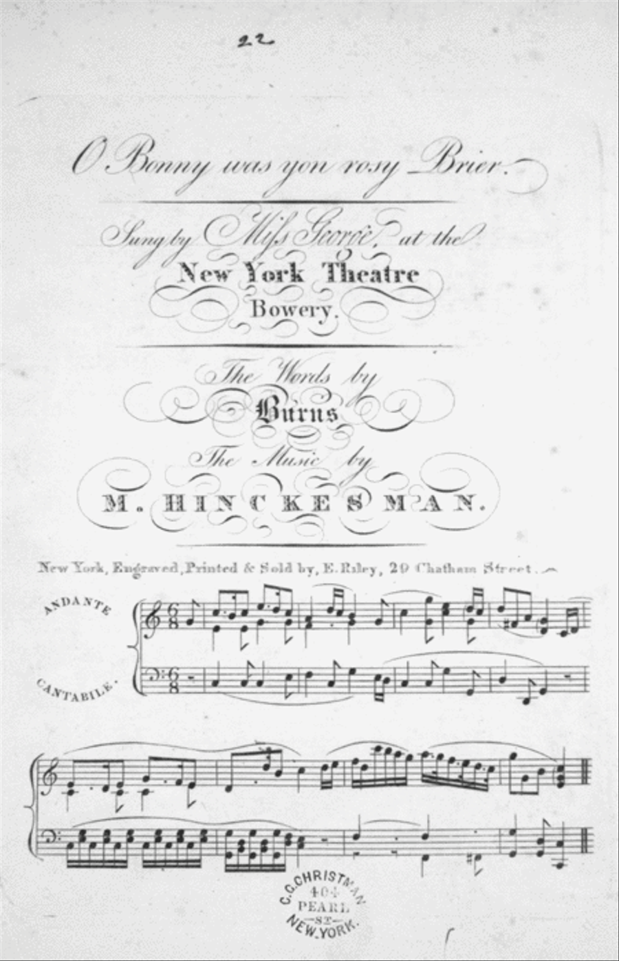 O Bonny Was Yon Rosy Brier Voice scores gallery preview page 1
