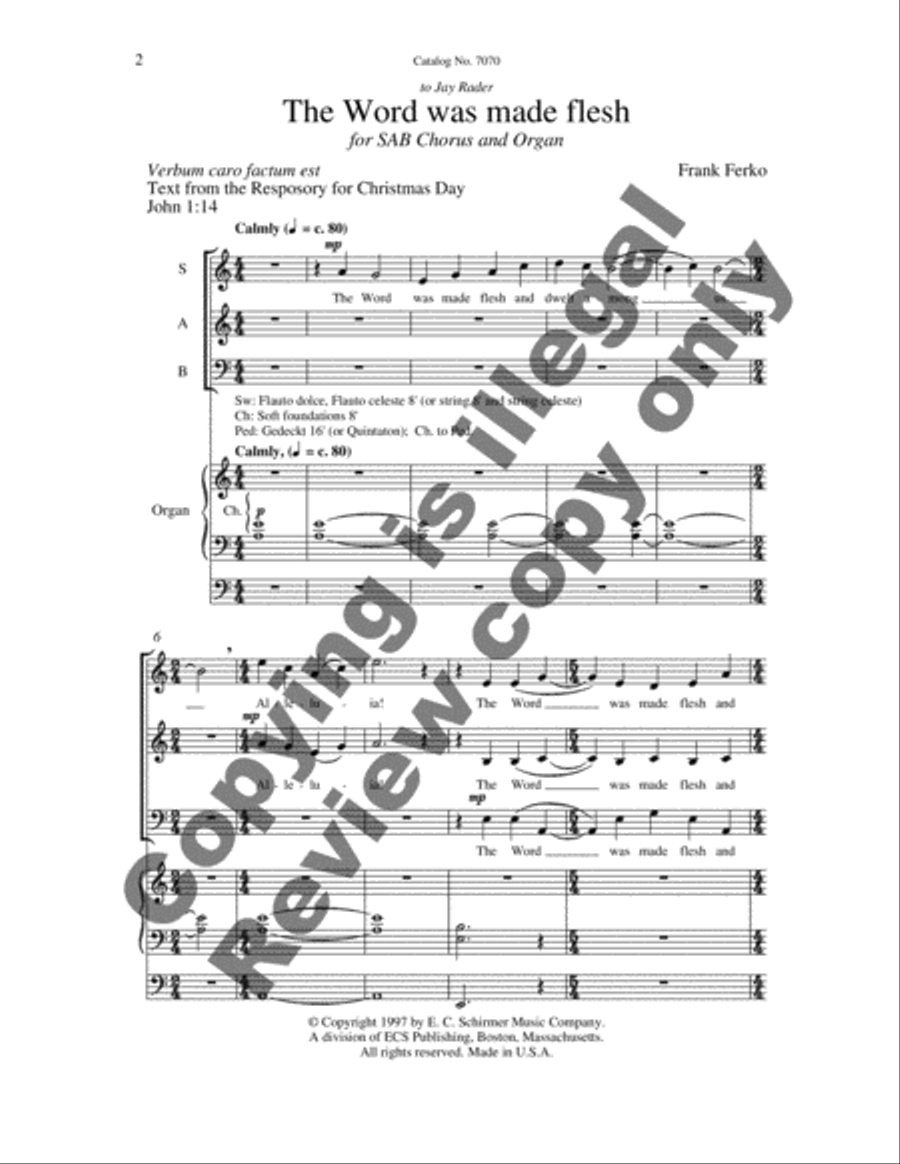 The Word Was Made Flesh The Word Was Made Flesh 3-Part scores gallery preview page 6