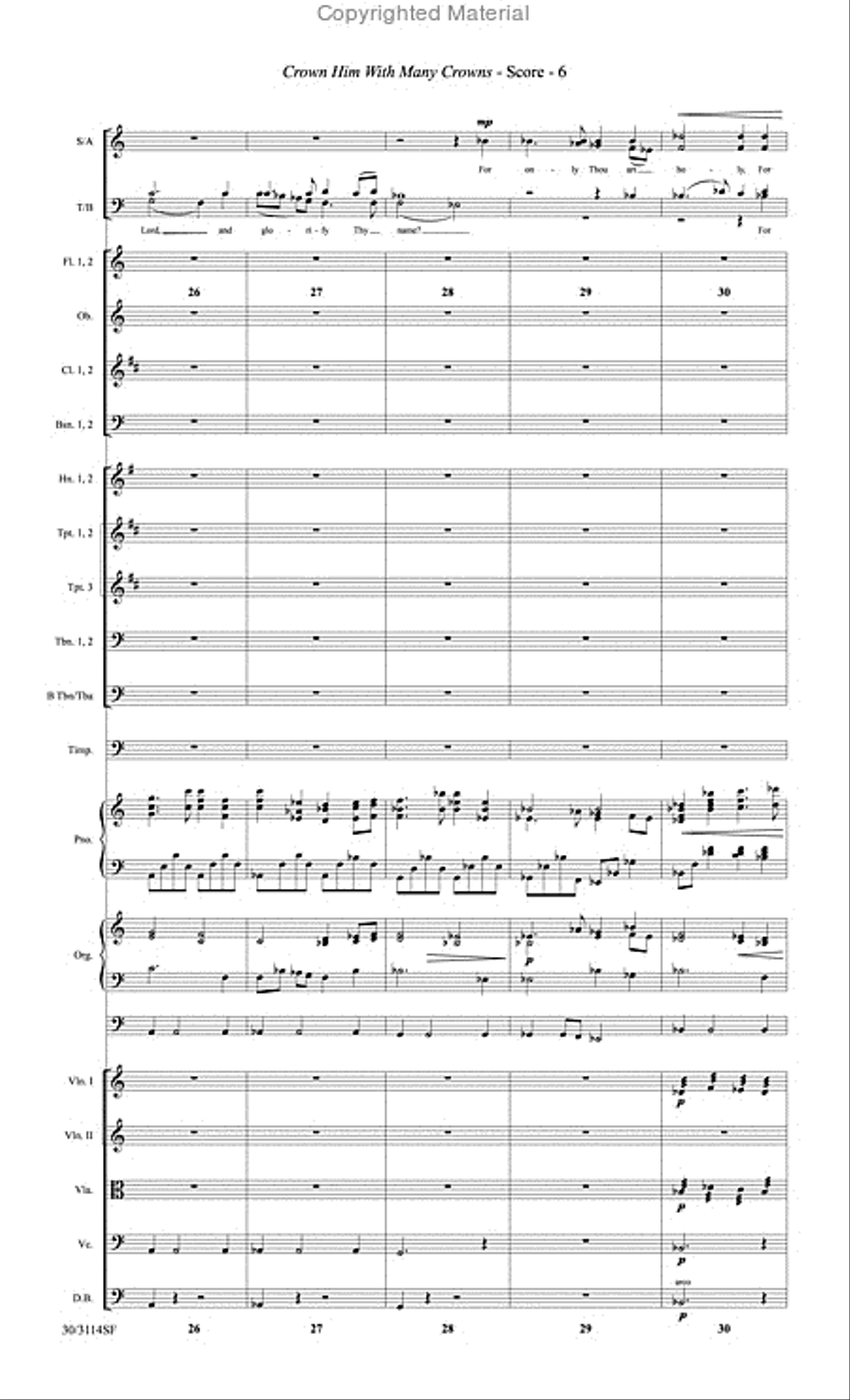 Crown Him With Many Crowns - Full Orchestra Score and Parts Choir scores gallery preview page 7