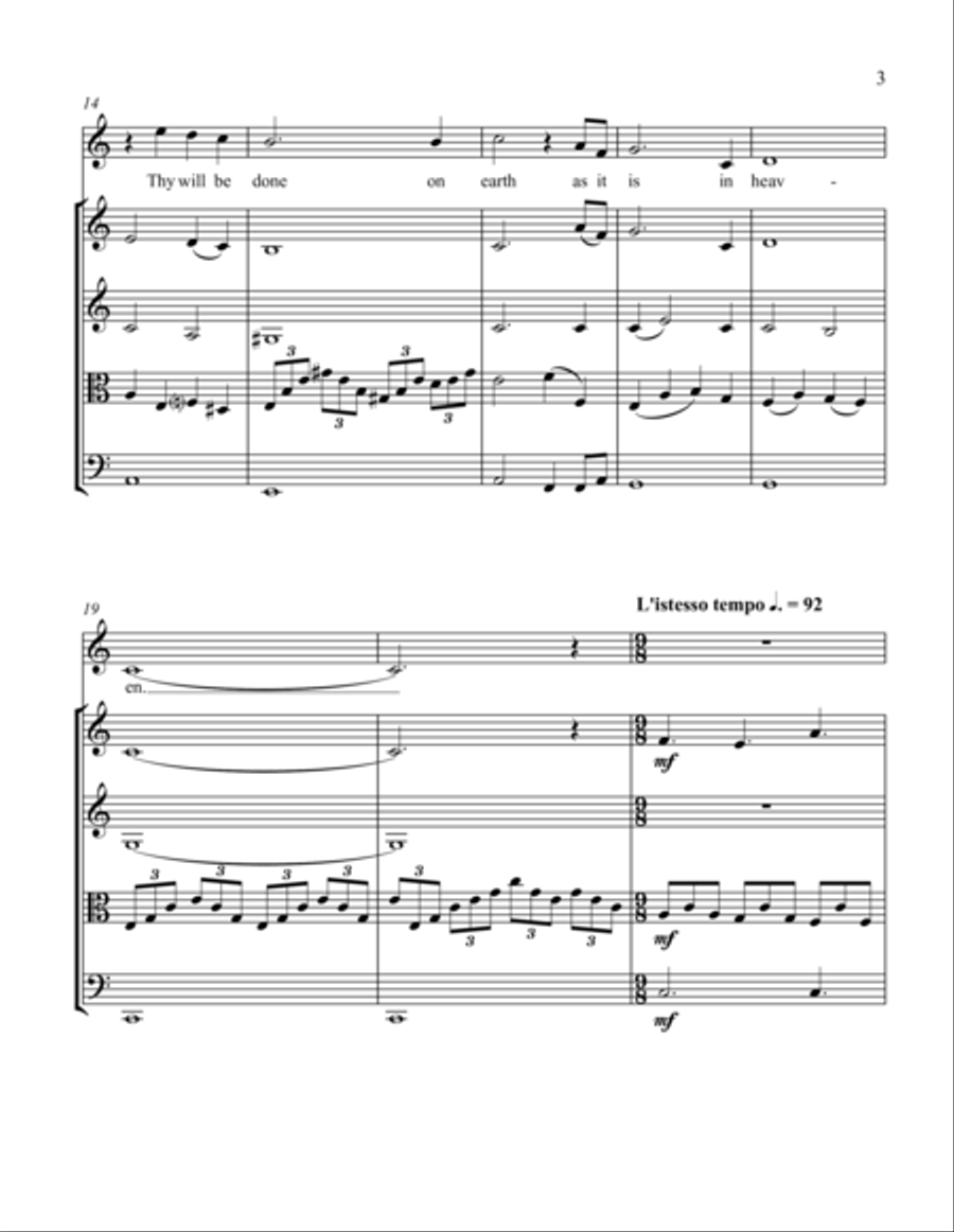 The Lord's Prayer String Quartet scores gallery preview page 3