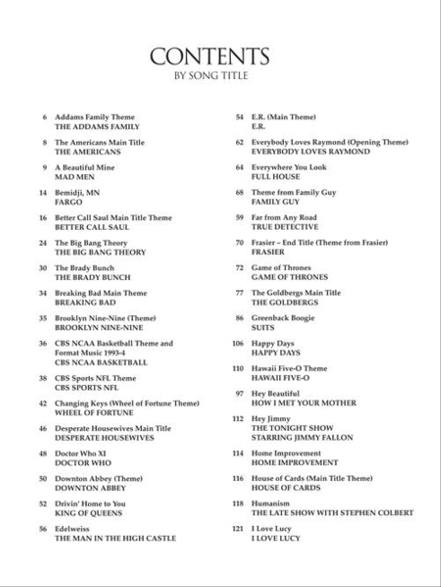 Big Book of TV Theme Songs – 2nd Edition Piano, Vocal, Guitar scores gallery preview page 6