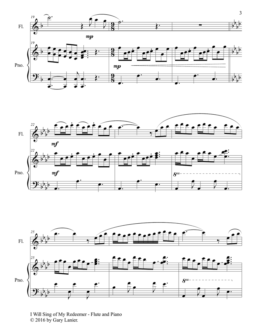 Gary Lanier: 3 Heartfelt Hymns (Duets for Flute and Piano) Gary Lanier: 3 Heartfelt Hymns (Duets for Flute and Piano) Flute Solo scores gallery preview page 4