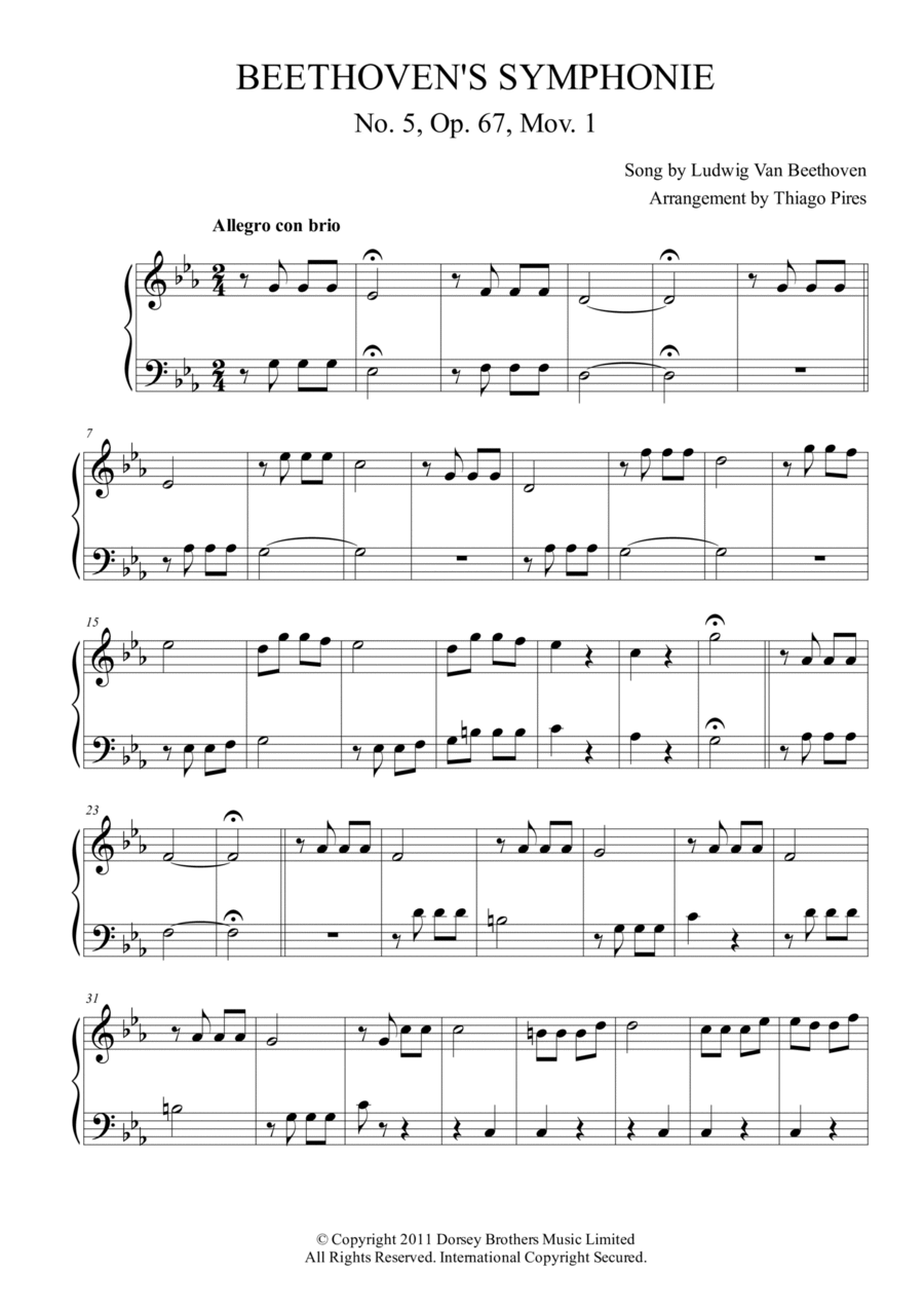 Symphony No. 5 - Movement 1 Chamber Music scores gallery preview page 1