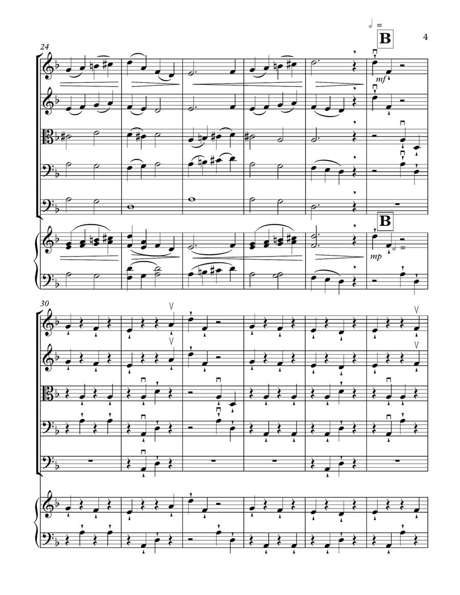 Two Russian Folk Songs: Beryozka (Birch Tree), Zhuravel (The Crane) String Orchestra scores gallery preview page 5