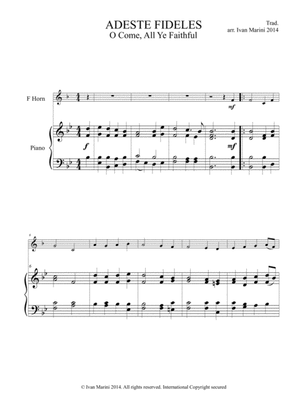 ADESTE FIDELES - O COME, ALL YE FAITHFUL - for Horn and Piano