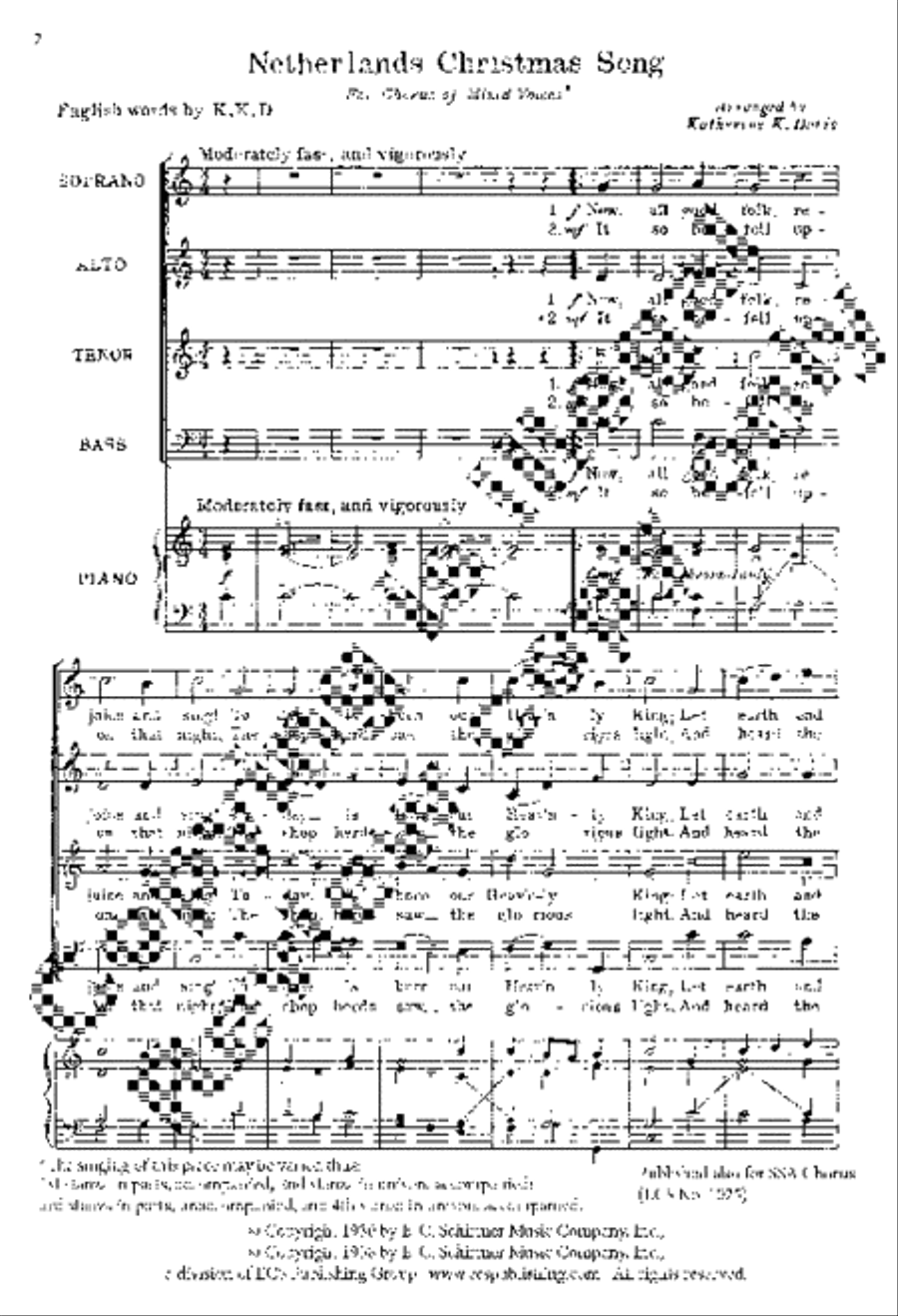 Netherlands Christmas Song (Now, all good folk, rejoice) 4-Part scores gallery preview page 2