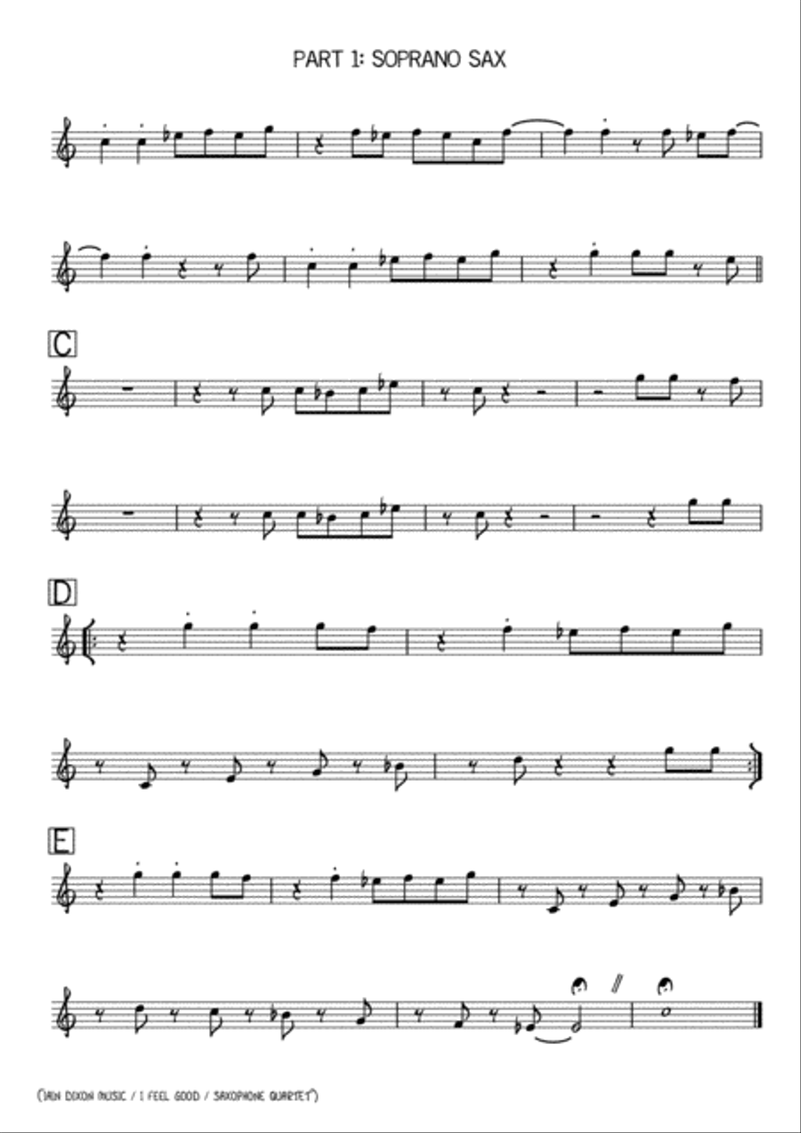 I Got You (I Feel Good) Woodwind Quartet scores gallery preview page 3