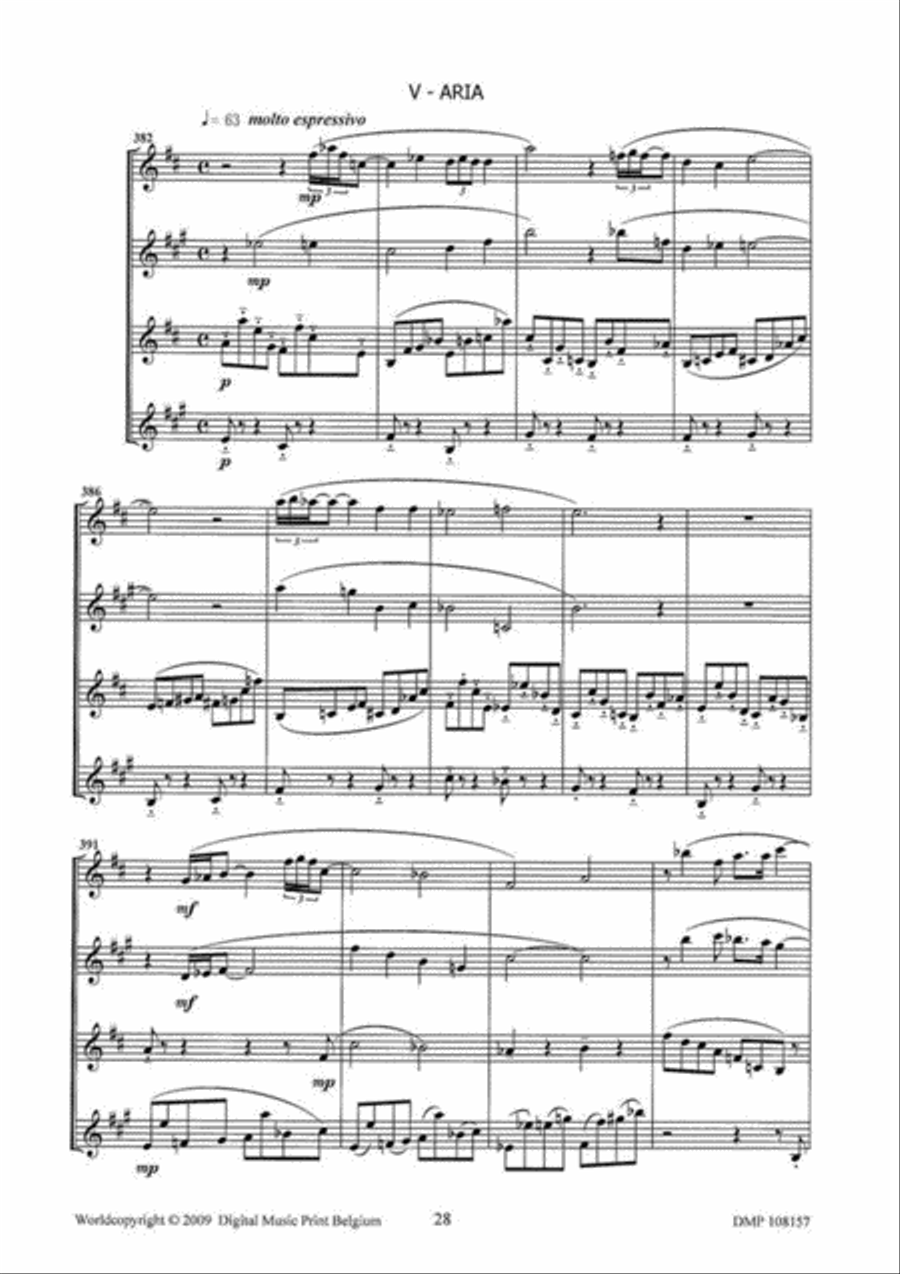 Partita For Sax Quartet Partita For Sax Quartet Saxophone Quartet scores gallery preview page 6