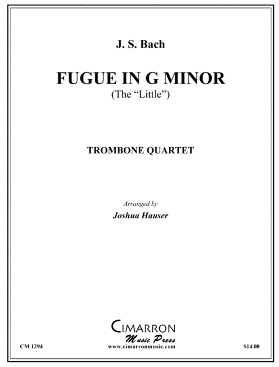 Fugue in G Minor (Little) Trombone Quartet scores gallery preview page 1