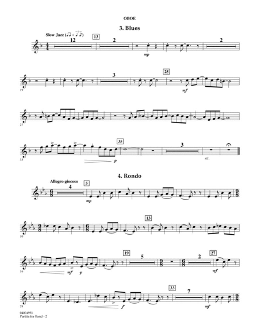 Partita for Band - Oboe Partita for Band - Oboe Oboe scores gallery preview page 2