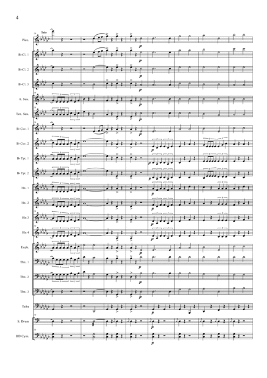 Preussens Gloria (German Military March) Concert Band scores gallery preview page 4