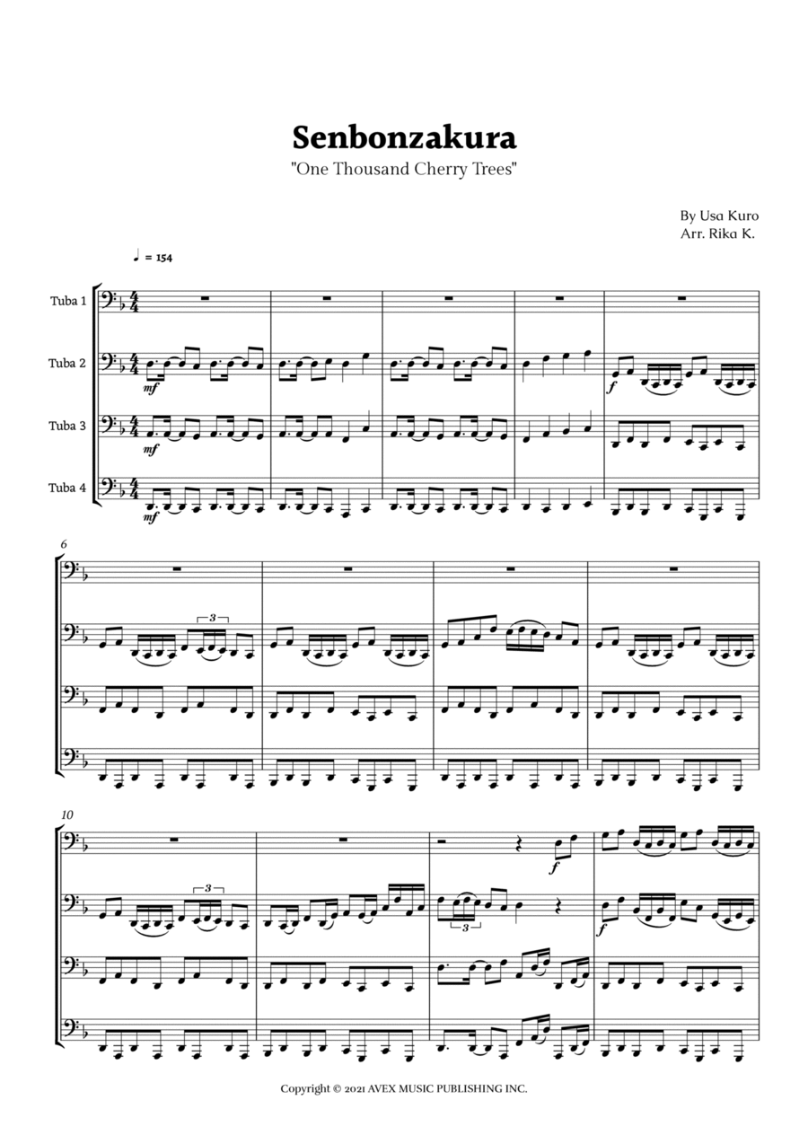 Senbonzakura Brass Quartet scores gallery preview page 1
