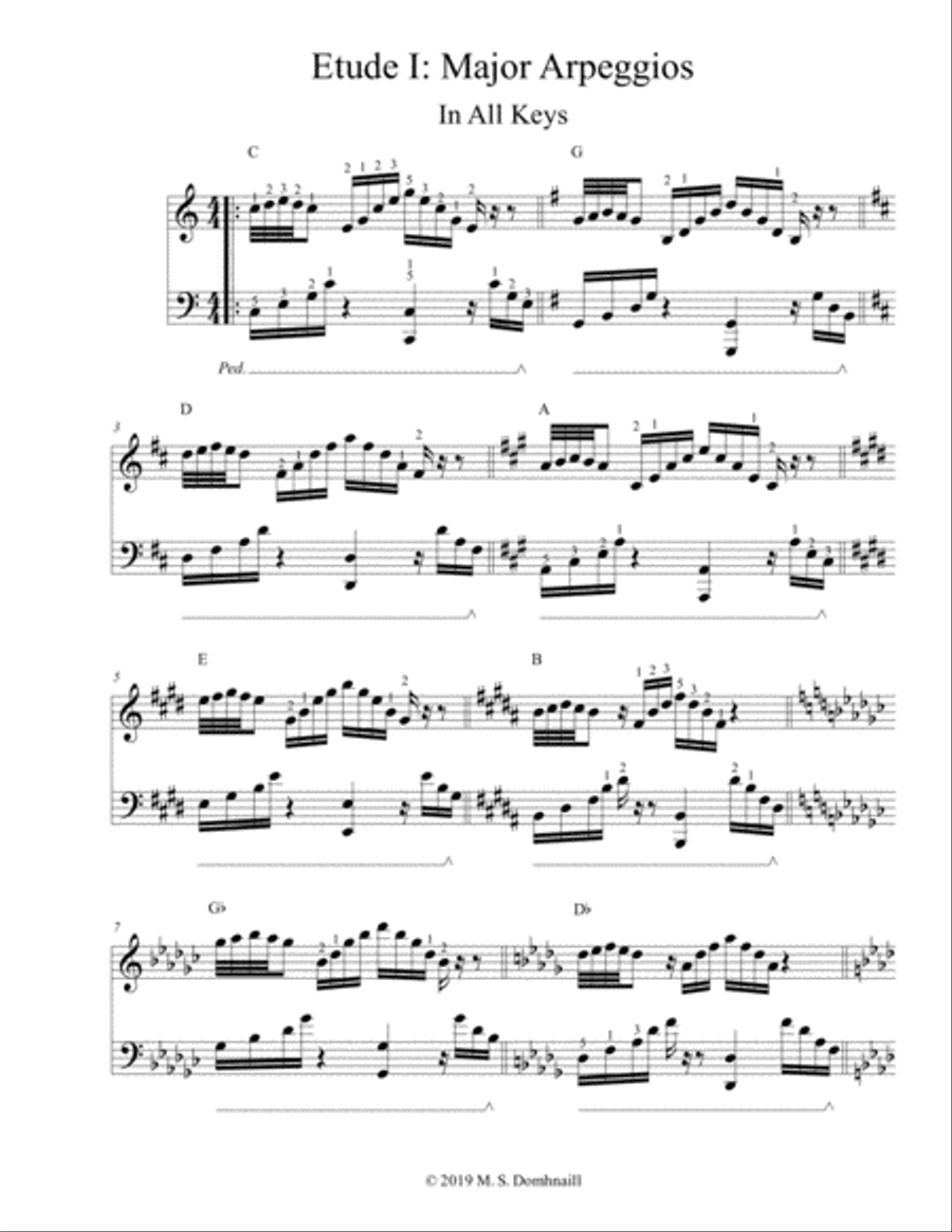 Etude I: Major Arpeggios in All Keys Piano Method scores gallery preview page 1