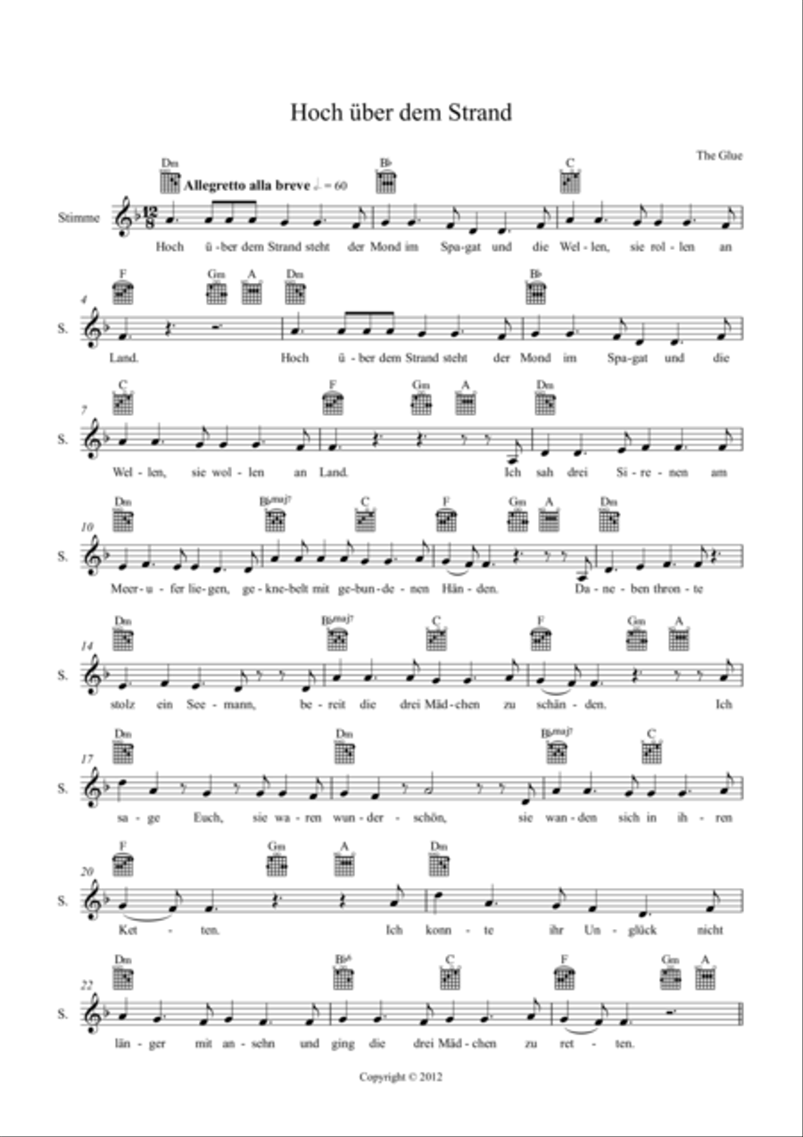 Hoch über dem Strand Hoch über dem Strand Voice Solo scores gallery preview page 1
