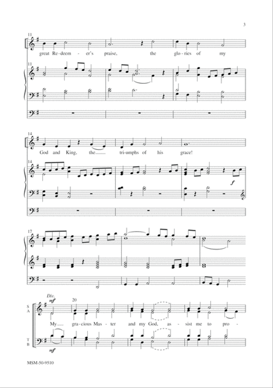 O for a Thousand Tongues to Sing 4-Part scores gallery preview page 3
