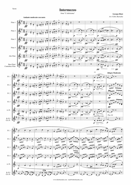 Intermezzo from "L'Arlésienne" - for Flute Choir image number null