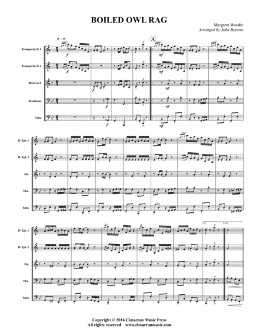 Boiled Egg Rag Boiled Egg Rag Brass Quintet scores gallery preview page 2