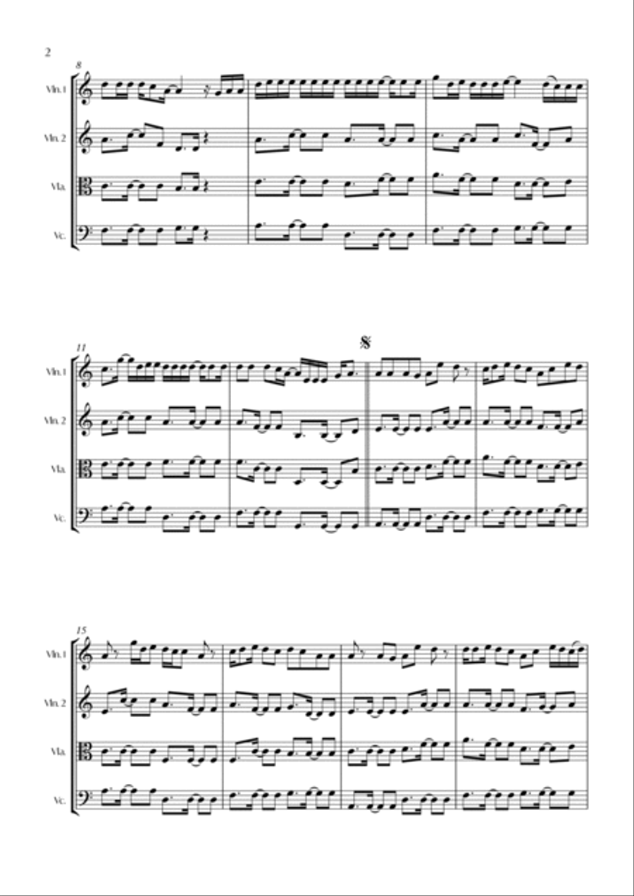 Shape Of You String Quartet scores gallery preview page 2