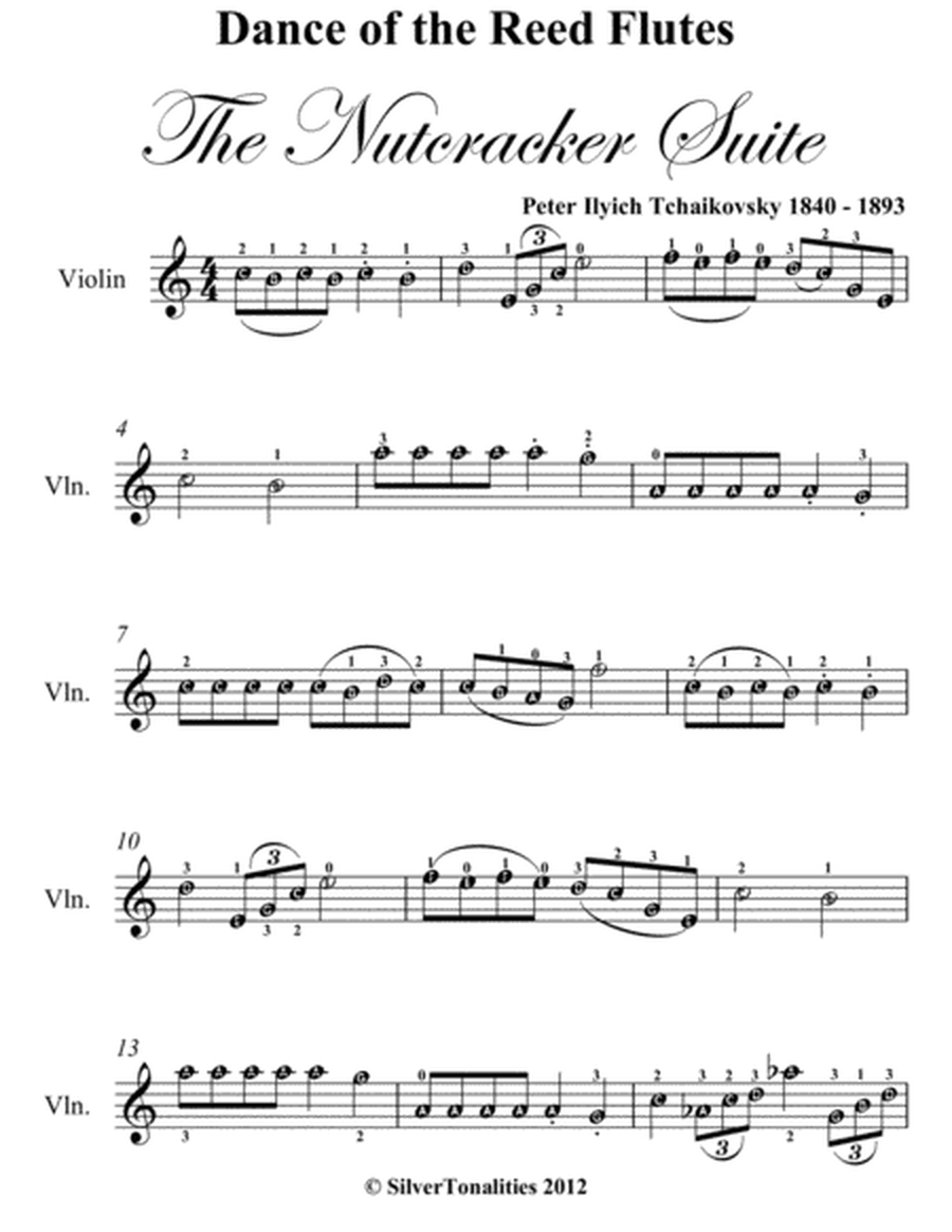 Dance of the Reed Flutes Nutcracker Suite Easy Violin Sheet Music
