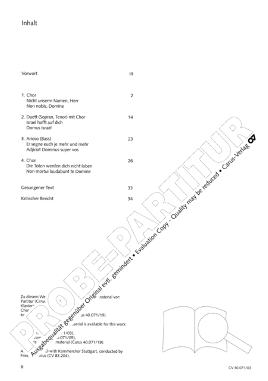 Psalm 115 (Der 115. Psalm) SSAATTBB scores gallery preview page 3
