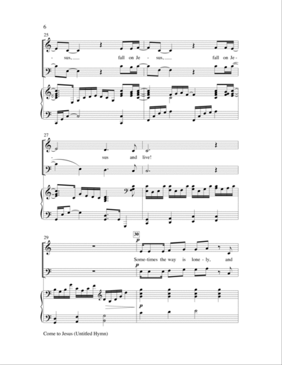 Come to Jesus (Untitled Hymn) Choir scores gallery preview page 6