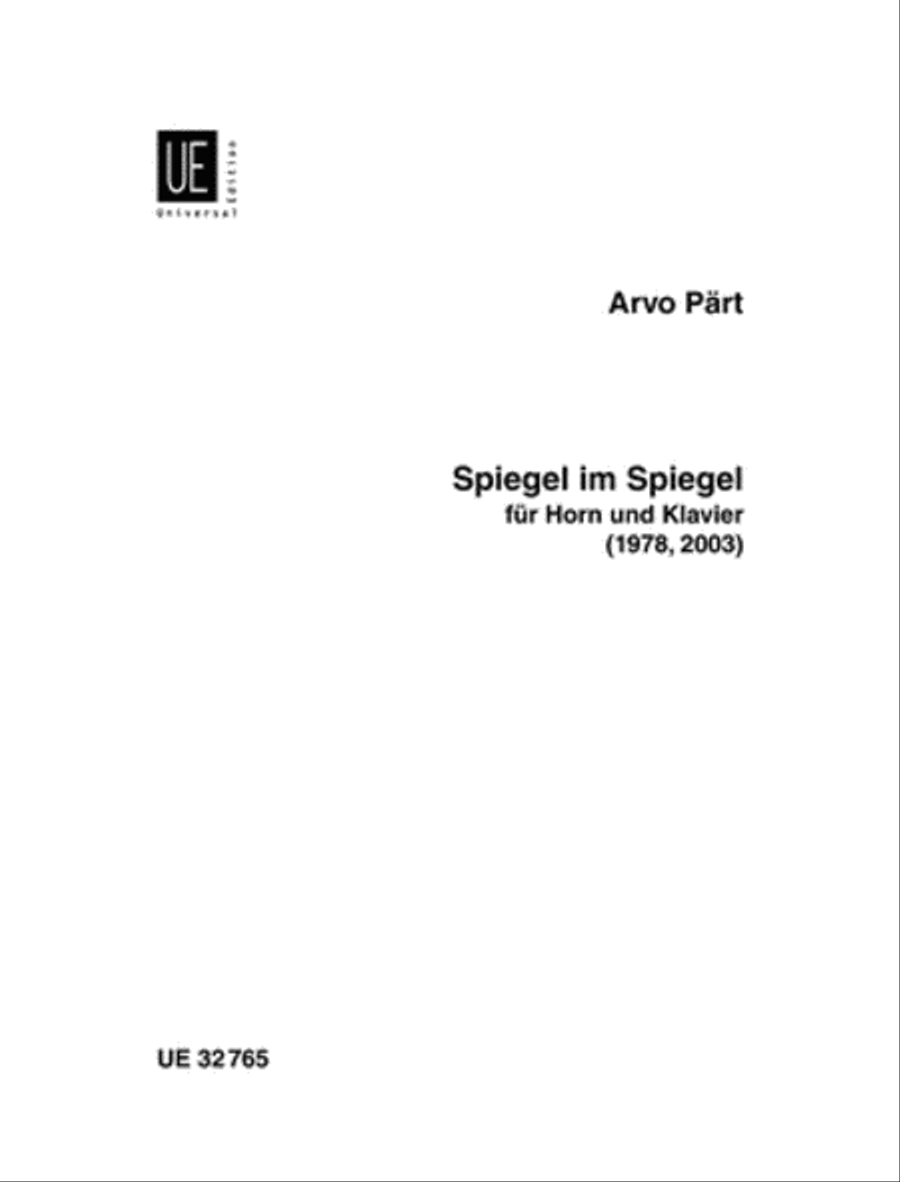 Spiegel im Spiegel Chamber Music scores gallery preview page 1