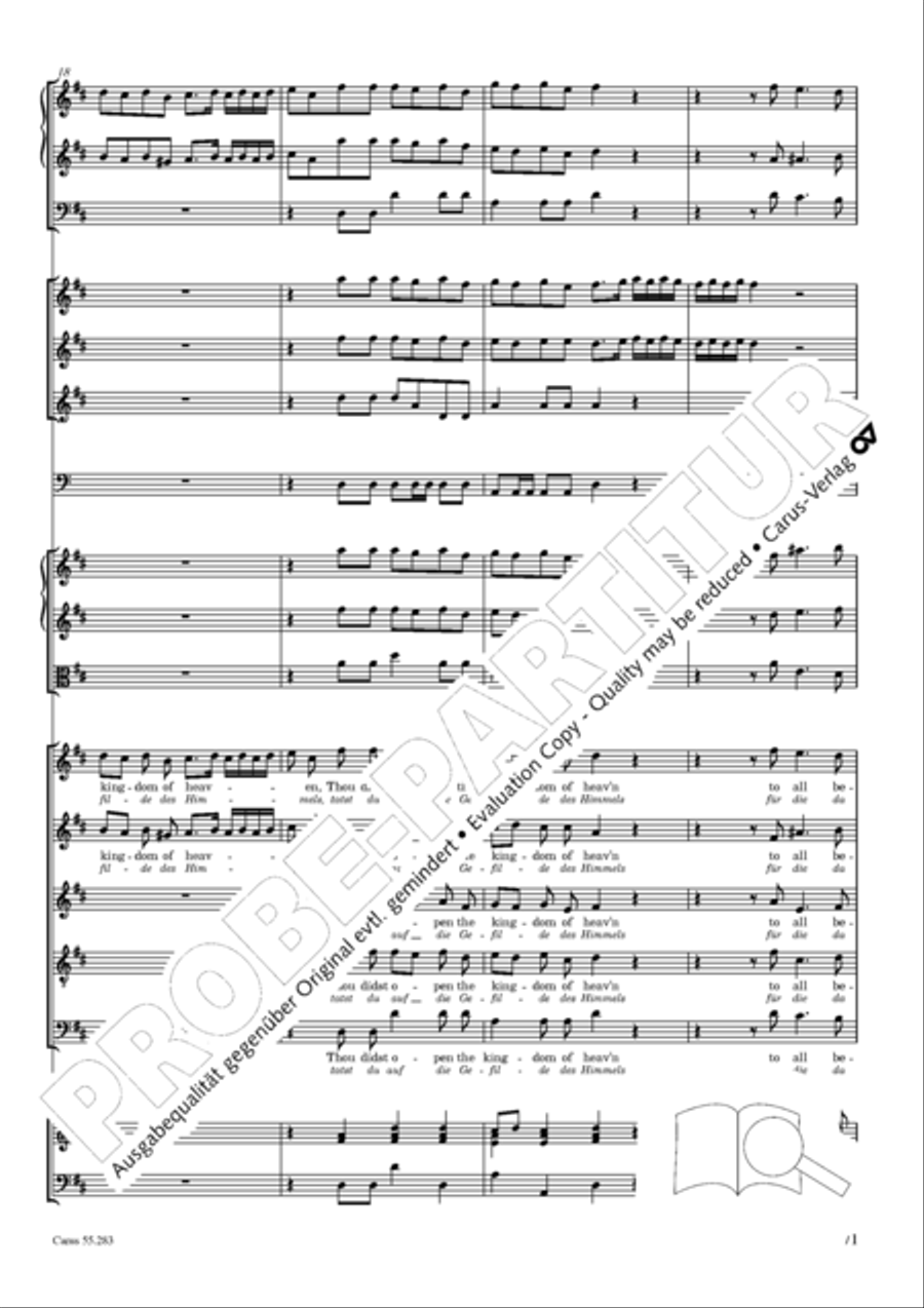 Te Deum for the Victory of Dettingen SSATB scores gallery preview page 88