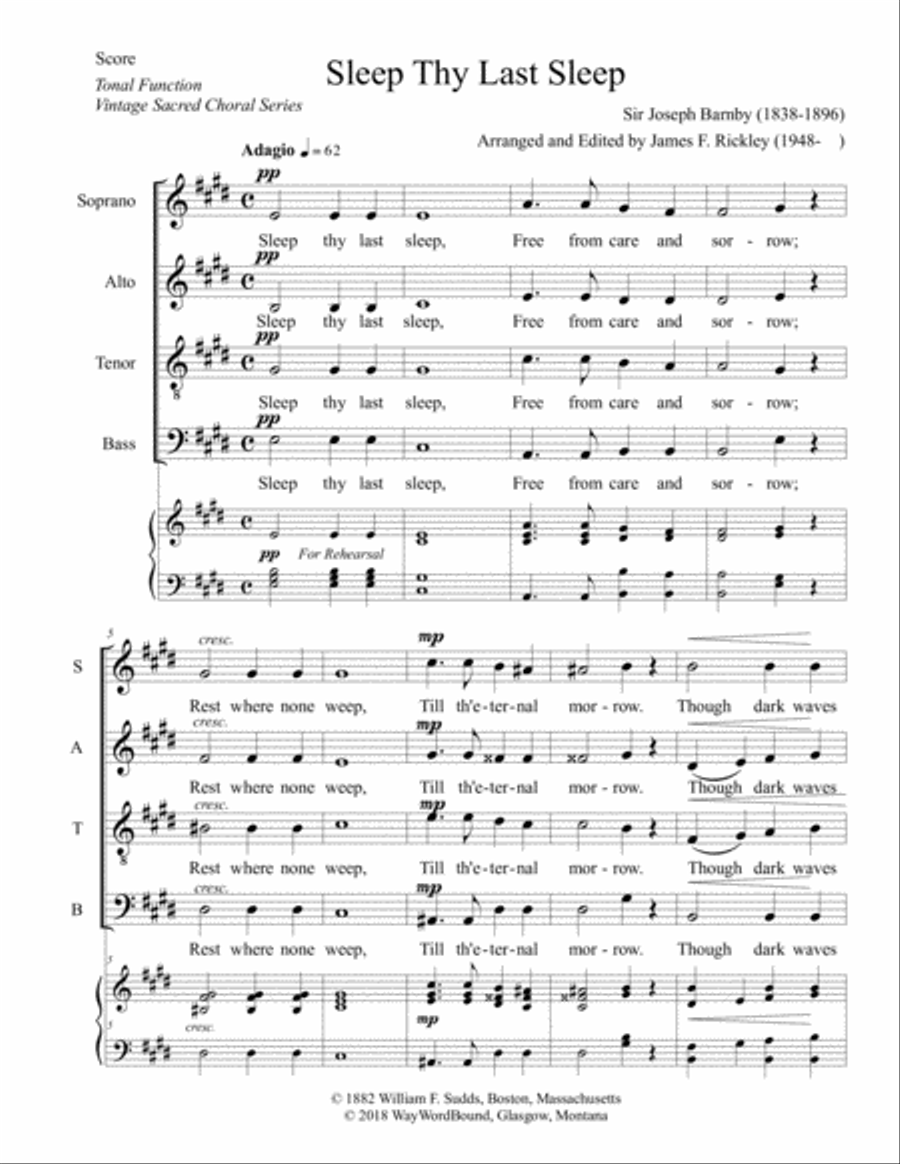 Sleep Thy Last Sleep Sleep Thy Last Sleep 4-Part scores gallery preview page 1