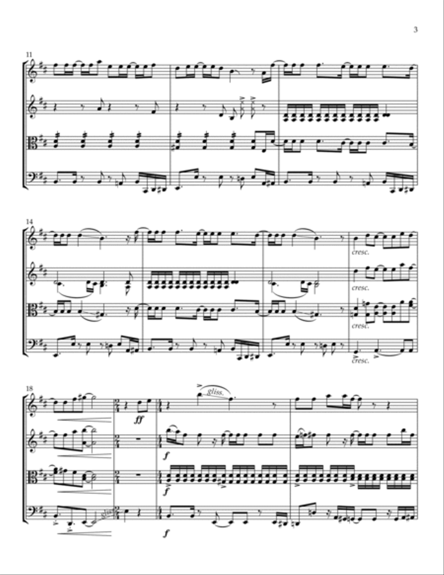 Dance The Night String Quartet scores gallery preview page 3