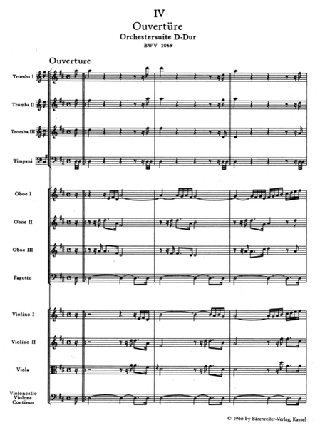 Overture (Orchestral Suite) in D major, BWV 1069