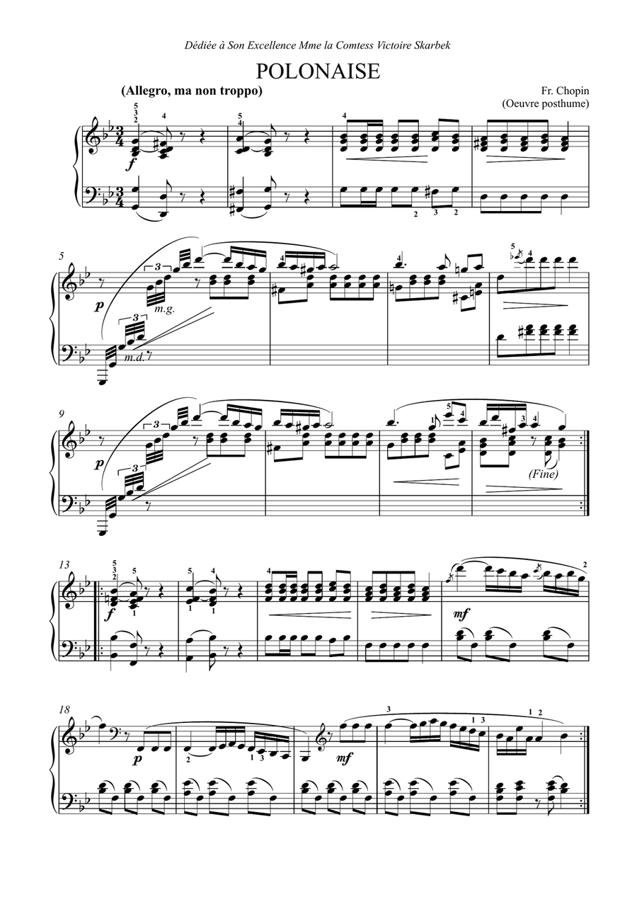 Chopin - Polonaise in G Minor,Op.posth. Small Ensemble scores gallery preview page 2