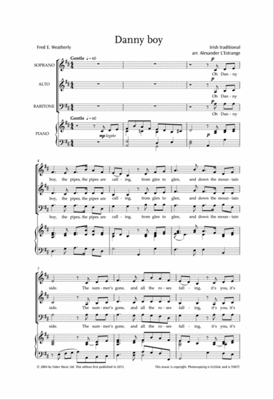Danny Boy 3-Part scores gallery preview page 2