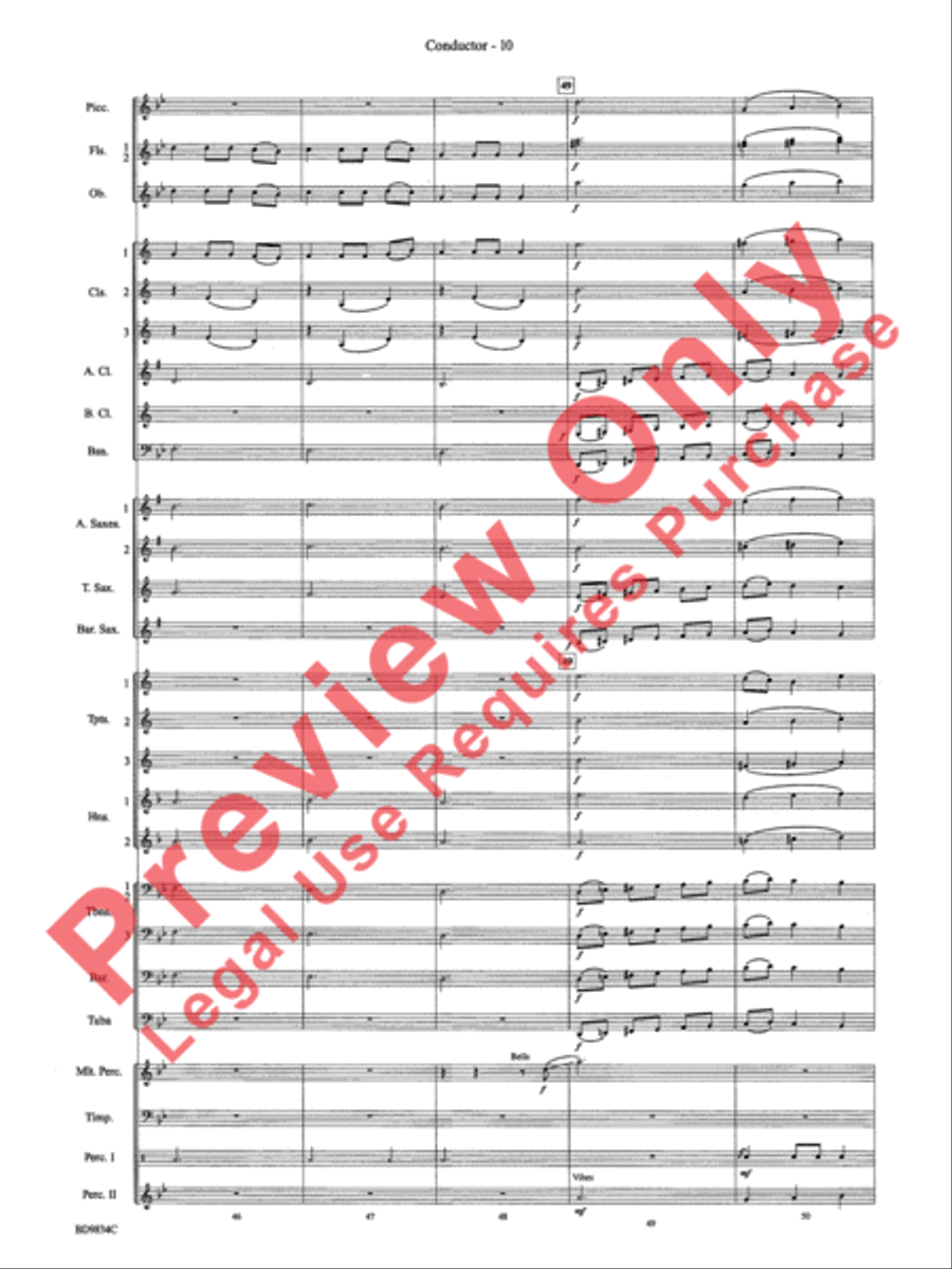 Fantasia for Christmas (based on The Ukrainian Bell Carol) Concert Band scores gallery preview page 13