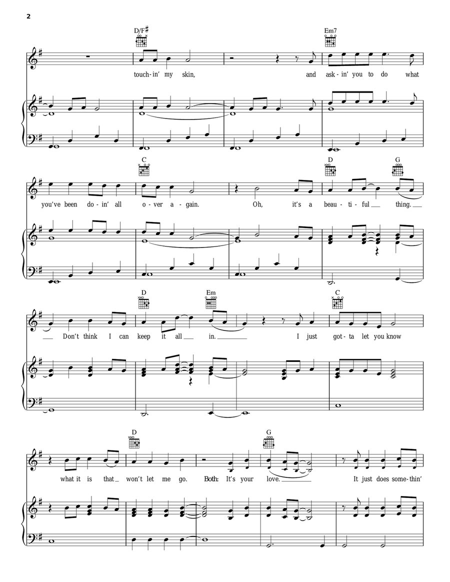 It's Your Love It's Your Love Piano, Vocal, Guitar scores gallery preview page 2