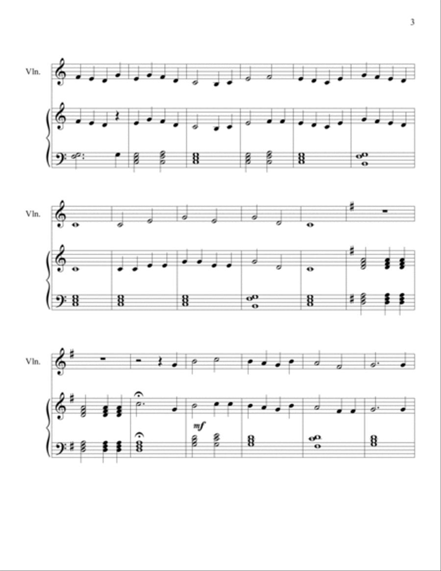 Hymn Duets for Piano & Violin: Easy Hymn Arrangements String Duet scores gallery preview page 3