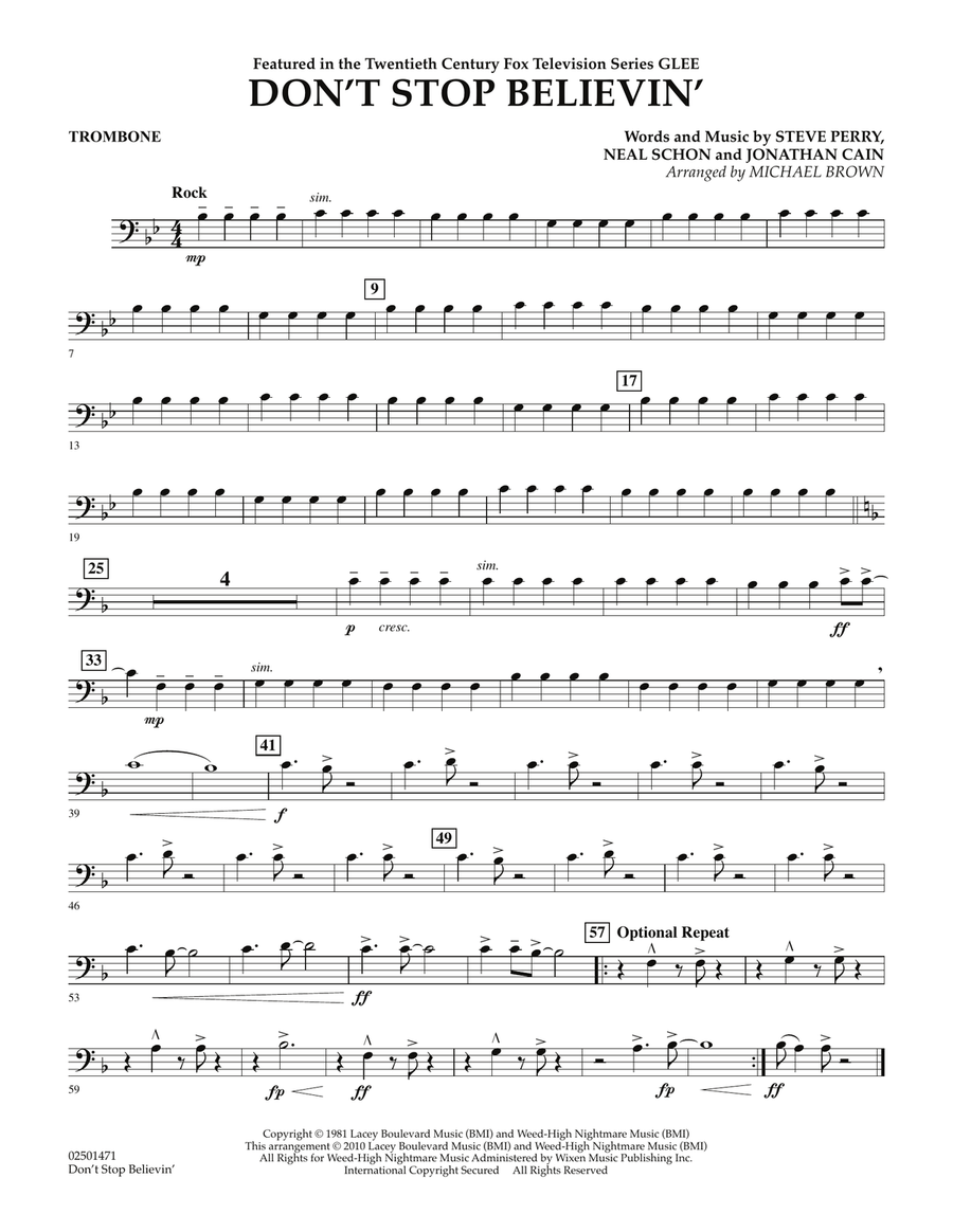 Don't Stop Believin' - Trombone