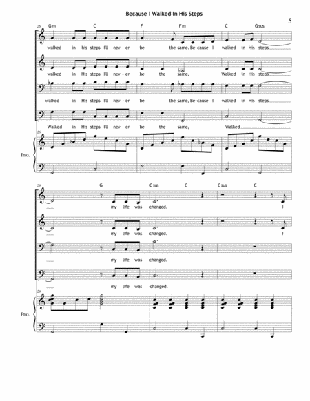 Because I Walked In His Steps (SATB) image number null
