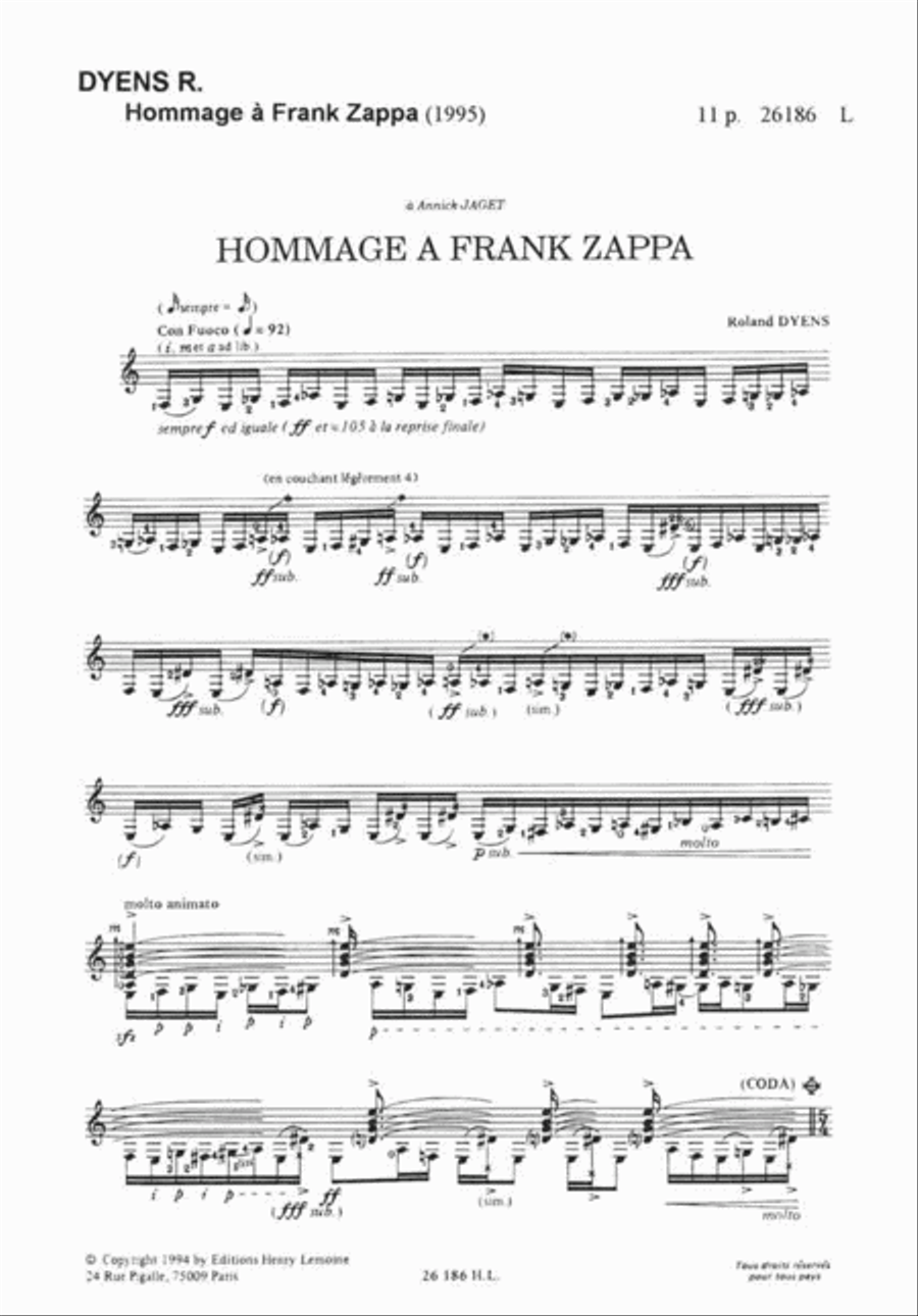 Hommage A Franck Zappa Acoustic Guitar scores gallery preview page 2