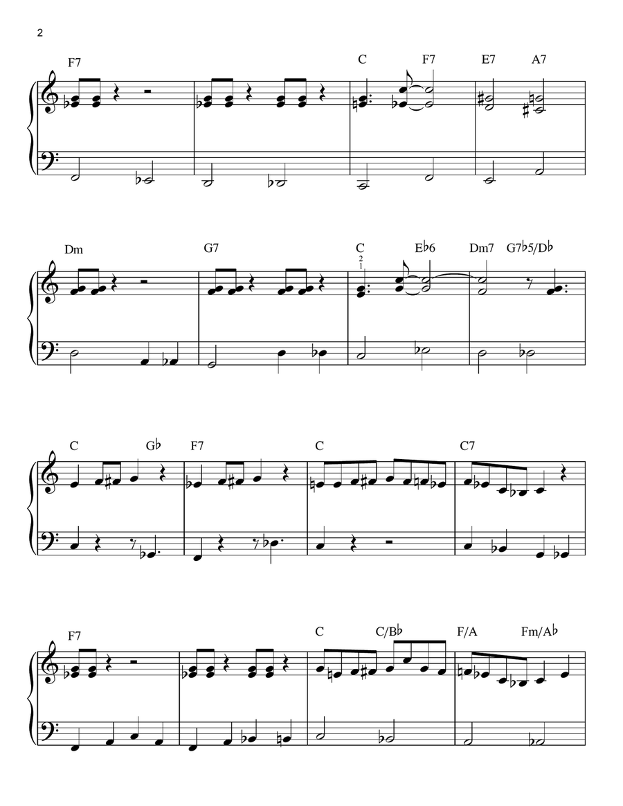 C-Jam Blues Easy Piano scores gallery preview page 2