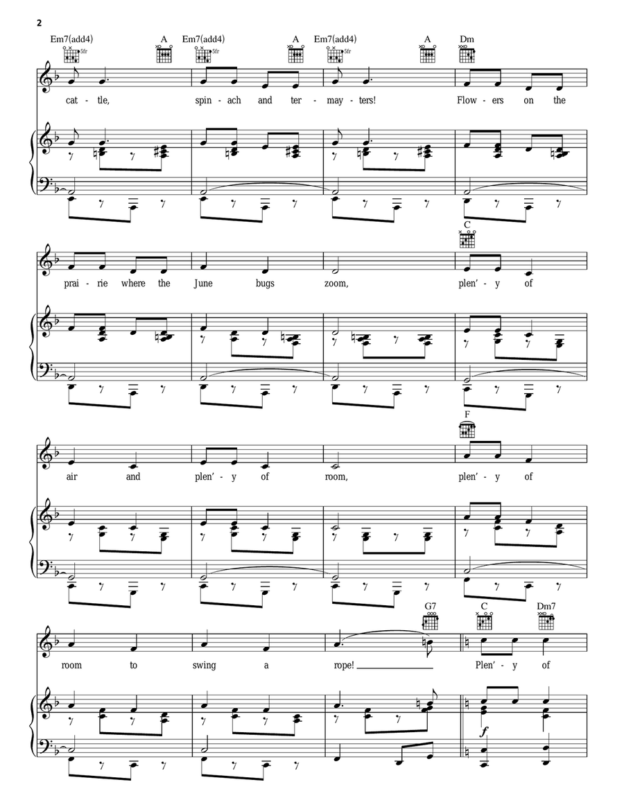 Oklahoma (from Oklahoma!) Piano, Vocal, Guitar scores gallery preview page 2