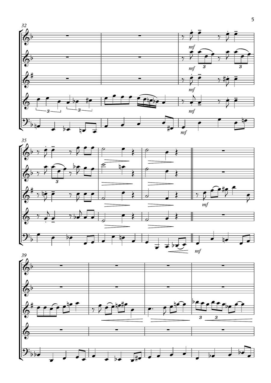 Girl Talk Woodwind Quintet scores gallery preview page 5