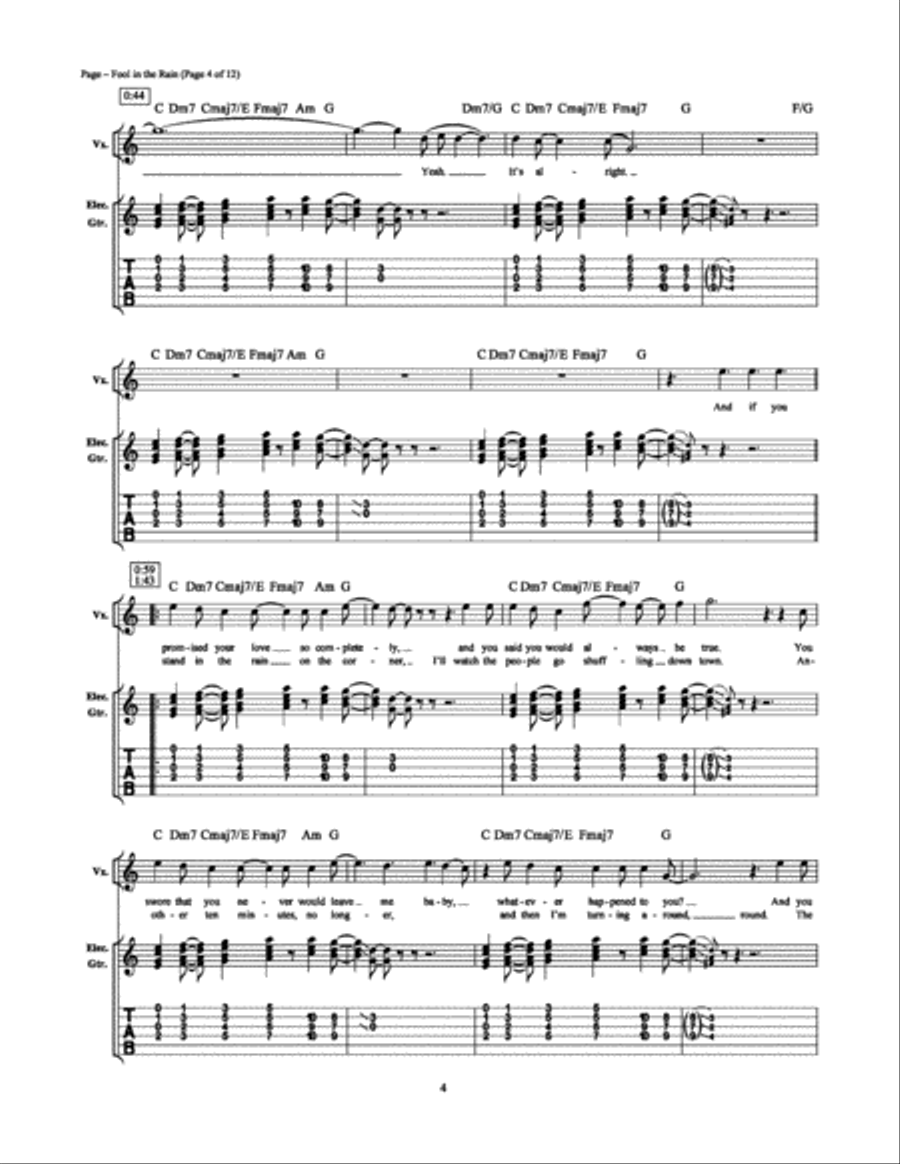 Fool in the Rain Fool in the Rain Electric Guitar scores gallery preview page 4